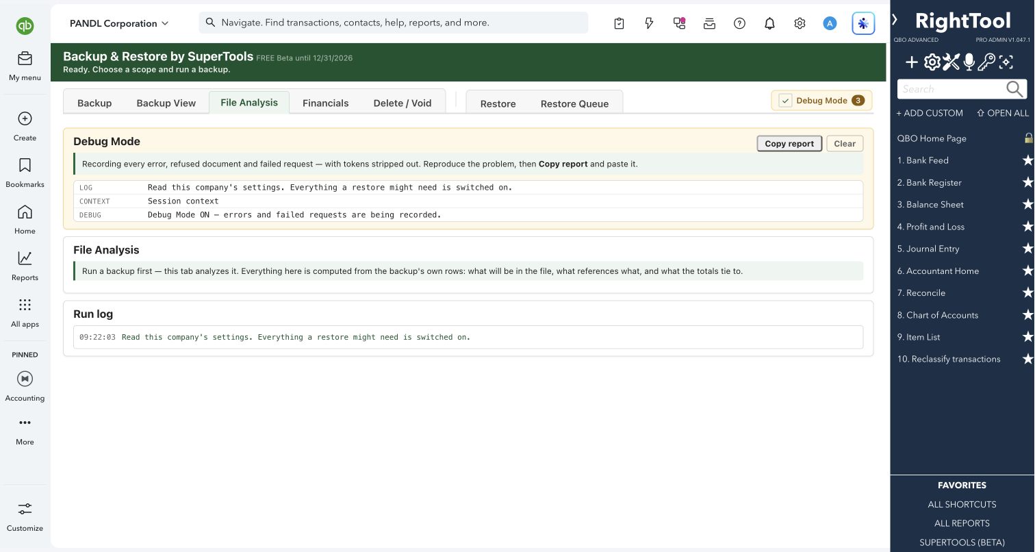 Analyze a backup file before restoration