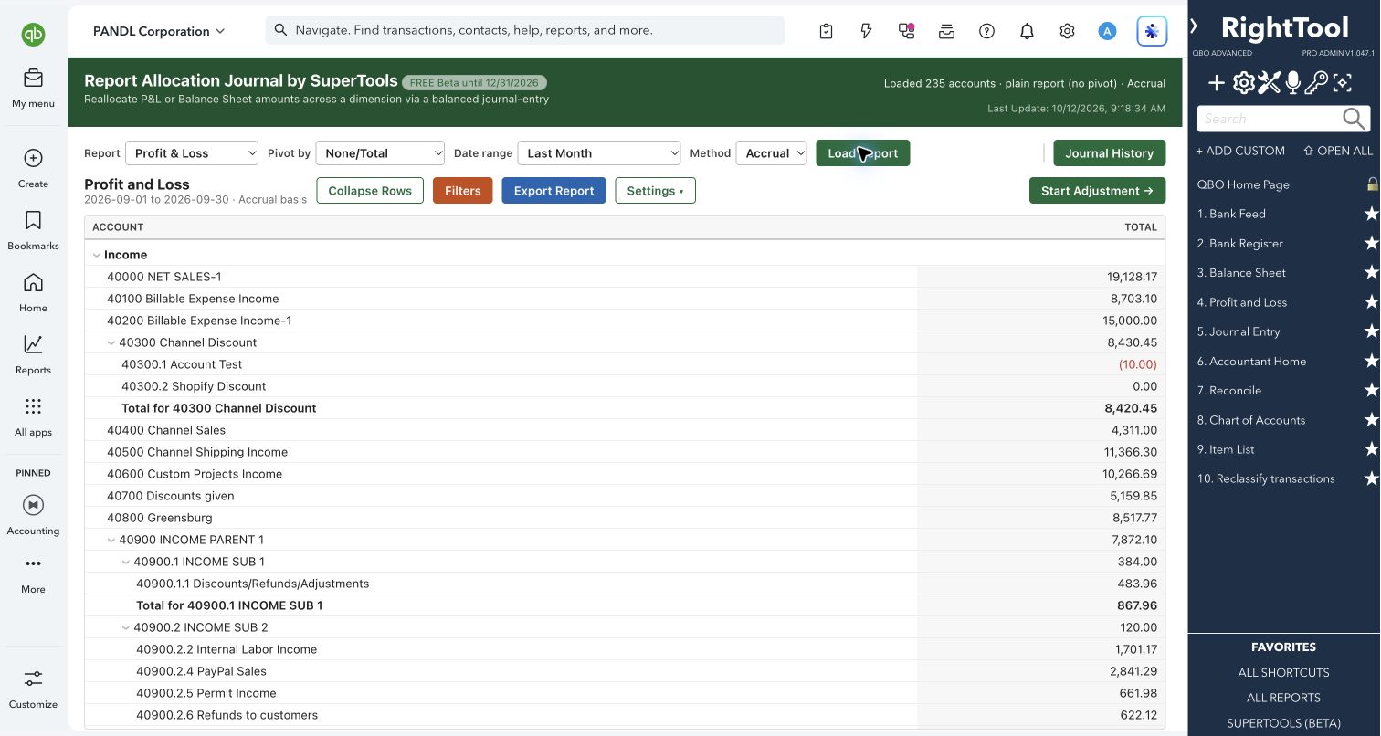 Report source amounts for reallocation