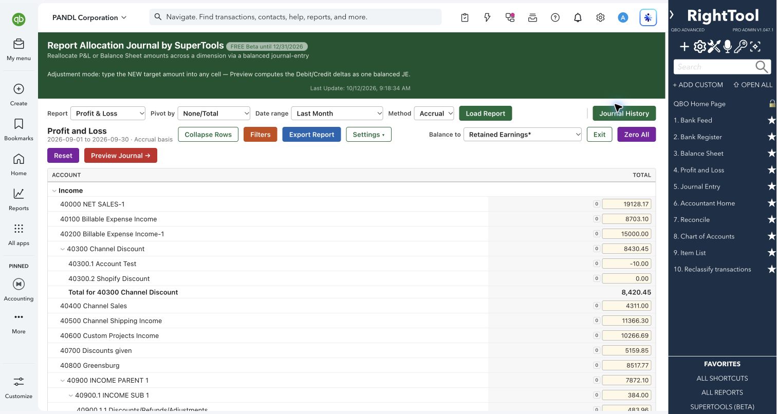 Set target amounts and balancing account