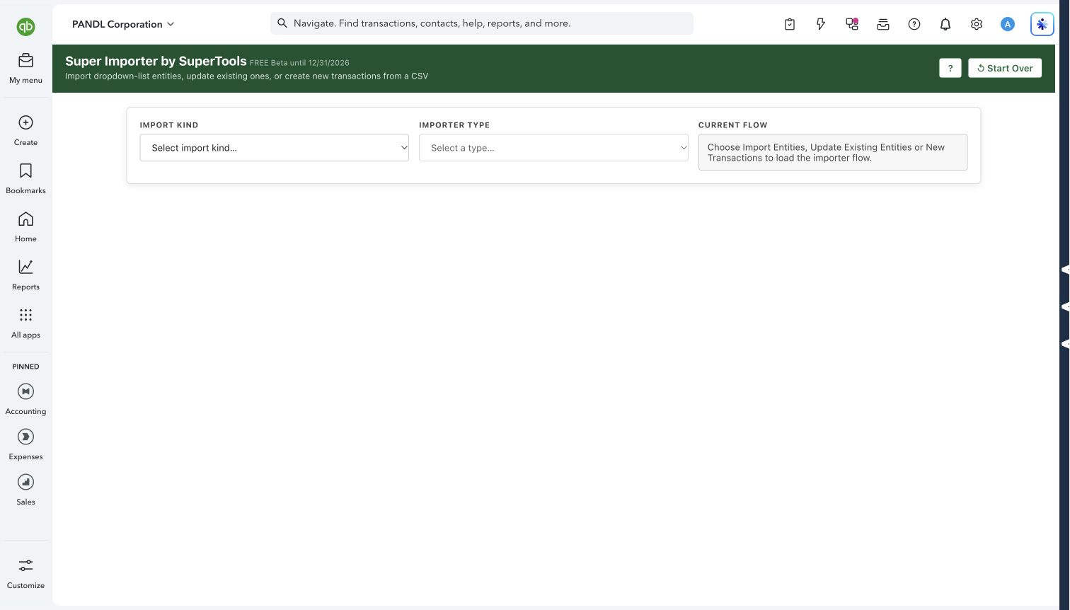 Choose import flow