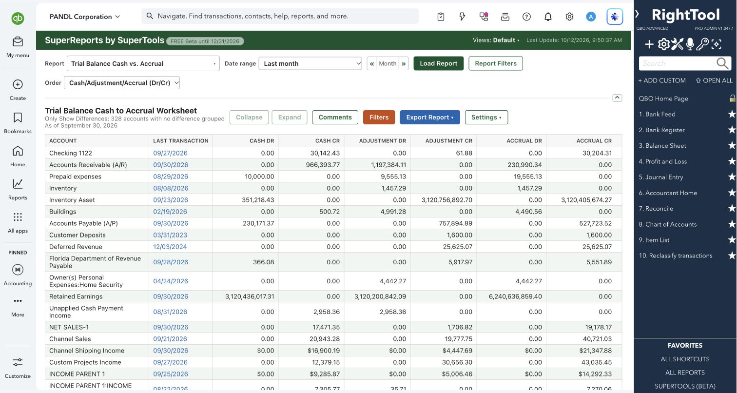 Cash, adjustment and accrual Trial Balance in six Debit/Credit columns